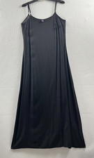 Farm Rio Women's Scoop Neck Spaghetti Adjustable Straps Maxi Dress Black Size S