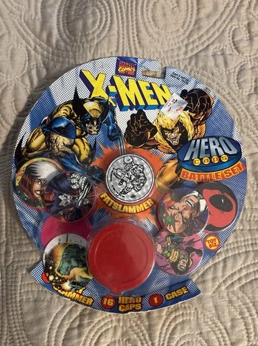 X-Men HERO CAPS with Slammer & Case Kay-Bee Toys Marvel Comics Toy Biz 1995 VTG