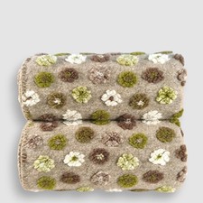 Plaid in Lana Cotta 150×170 cm Tortora “Margherite – Made in Italy