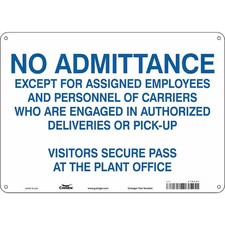 Condor 472C47 Safety Sign, 10 In Height, 14 In Width, Aluminum, Horizontal