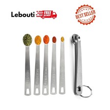Measuring Spoons Set, Includes 1/4 tsp, 1/8 tsp, 1/16 tsp, 1/32 tsp, 1/64 tsp,..