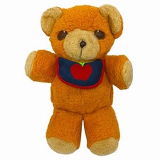 Fisher Price Freddy Teddy 11" Push Bear 418 Leather Eyes Squeaker Vintage 1975