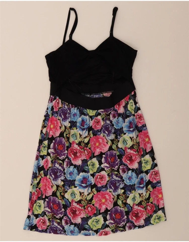 Vestido para mujer TALLY WEIJL sin mangas línea A IT 42 mediano negro floral DE15 Foto 2 de 3