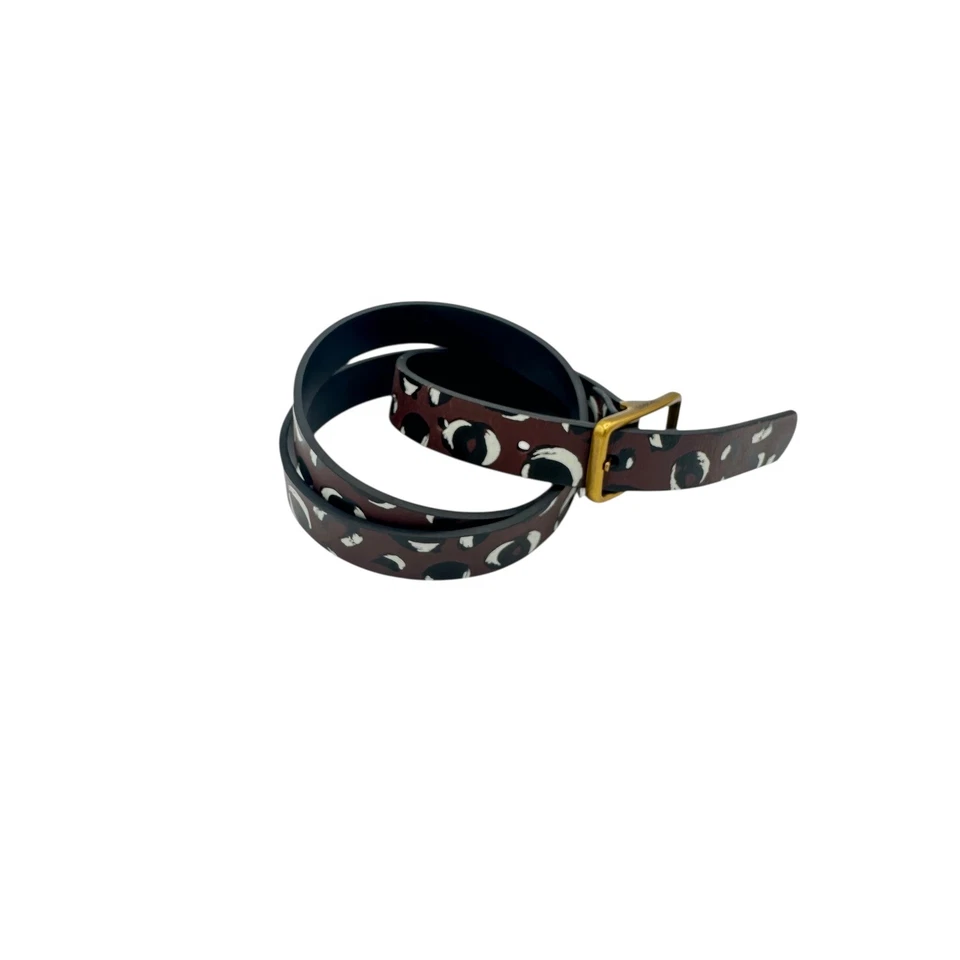 Fossil腰带女式小号棕色豹纹皮革黄铜扣 — 第 2/4 张图片