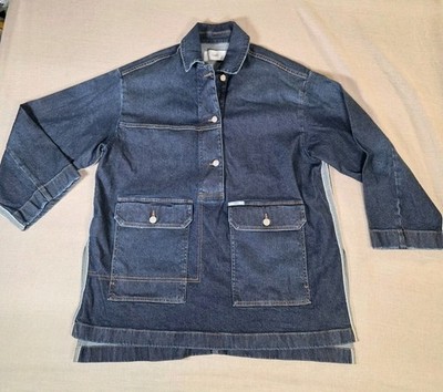 CLOSED CANDIANI 12.9 oz Denim Overshirt 100% Cotton Italy Oversized Women's XS