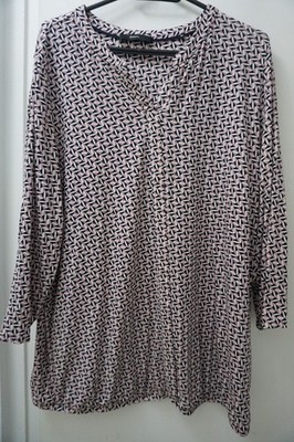 Bonita Shirt Tunika Rosa Schwarz mit Motiv Gr  XL  Gummizugsaum gut erhalten
