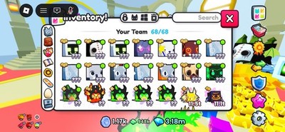 Pet simulator 99 FULL lot of huges and exclusives with bonus ufo charm
