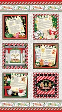 Christmas Cookies Baking Fabric 24" X44" Panel Sugar & Spice Cotton Benartex