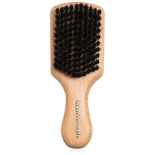 Soft Boar Bristle Slick Back Hair Brush - Hairbrush for Smoothing, Fades, Bea