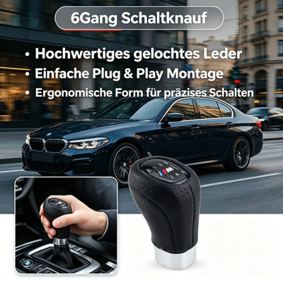 6 Gang Schaltknauf M-Sport Schalthebel 25118037309 Leder Für BMW E81 E82 E87