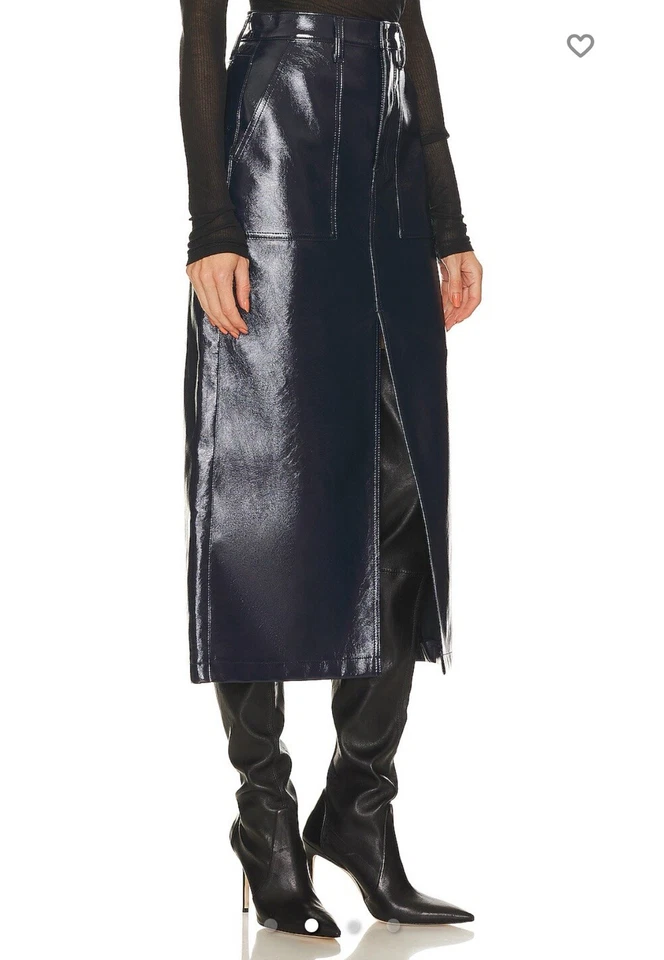 Pistola Alice Utility Midi Skirt in Navy Vinyl Size 29 Foto 3 de 4
