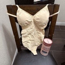 Shaperx Women's Bodysuit Thong Size 2XL/3XL Beige Style 5015