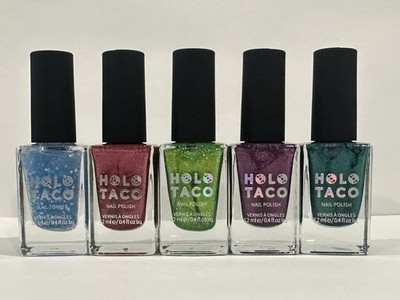 Pop Of Holo Collection Nail Polish Set of 5 Glitter 12mL 0.4 fl oz