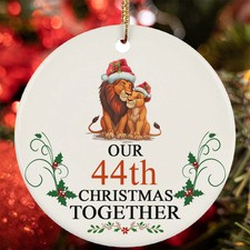 Our 44th Anniversary Christmas Together Ornament 44 Year Lion Couple Loved Gift