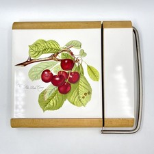 PORTMEIRION POMONA THE LATE DUKE CHERRY TILED CHEESE SLICE / BOARD WITH WIRE