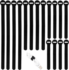 150PCS Reusable Cable Ties 4"+6"+8"+10"(150 Pack), Black 