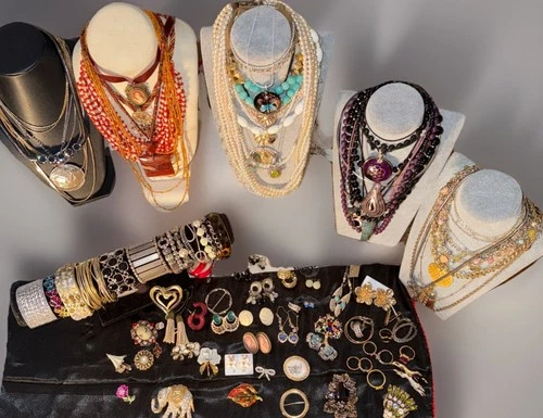 Vintage to Modern Costume Jewelry Lot Signed & Unsigned Monet Coro Sarahcov