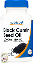 Nutricost Black Seed Oil Cumin - Cold Pressed Omega 3 6 9 - 120 Softgels