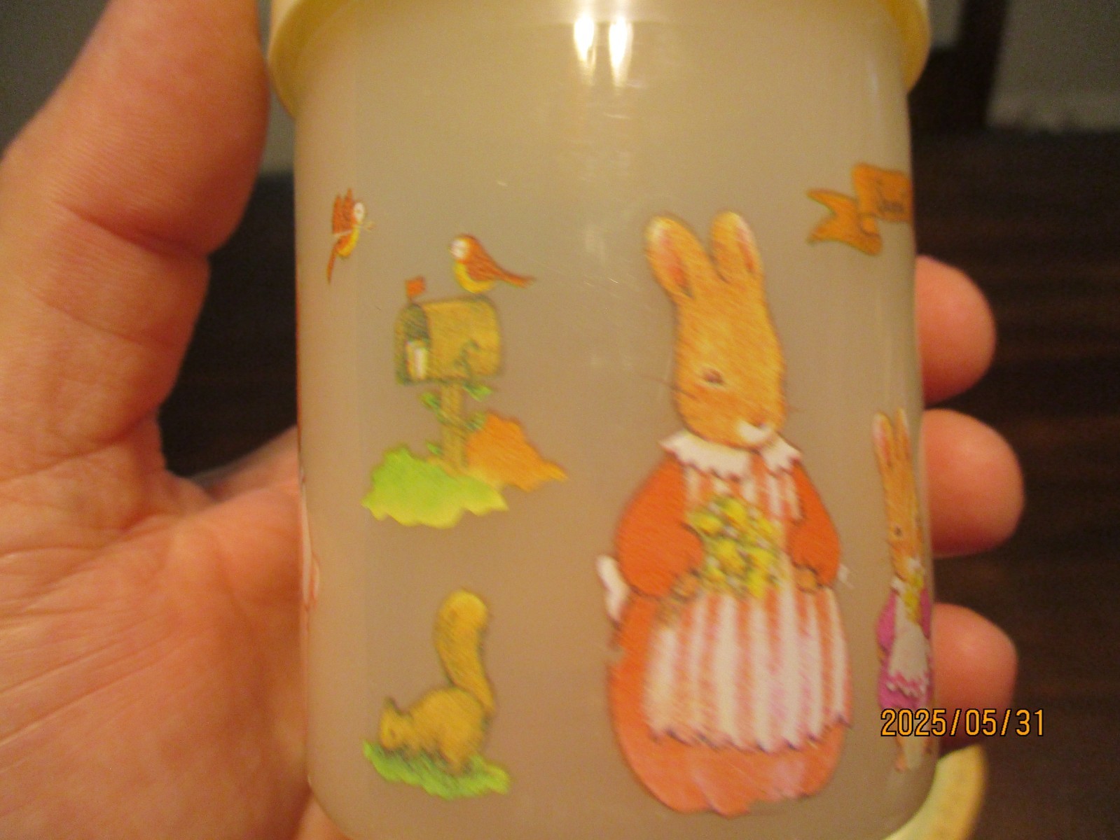 Pecoware 3 piece set divided plate bowl sippy cup NOS Melamine Bunny Rabbit
