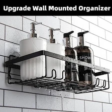 Upgrade Bathroom Shower Caddy Shelf Wall Mounted Organizer Rack Storage Holder