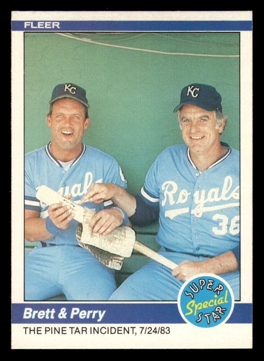 1984 Fleer Baseball Card #638 George Brett Gaylord Perry (The Pine