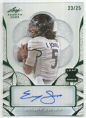 2024 Leaf Trinity EMORY JONES ''CLEAR AUTO GREEN'' Acetate Autograph Card #23/25