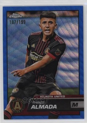 2023 Topps Chrome MLS Blue Wave Refractor 187/199 Thiago Almada #185 16k2