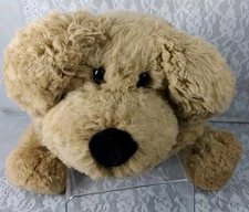 Commonwealth Plush Dog Puppy Brown Tan Laying 33" Stuffed Needs Repaired Vintage