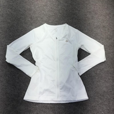Tommie Copper Jacket Womens Medium White Compression Back Support Zip Shirt
