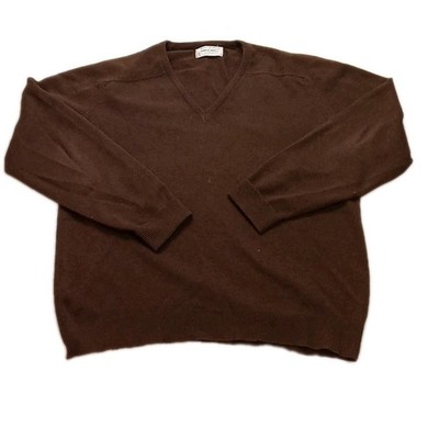 Wool O Mist Robert Bruce Pure Virgin Wool V Neck Mens Sweater Sz XL USA Made