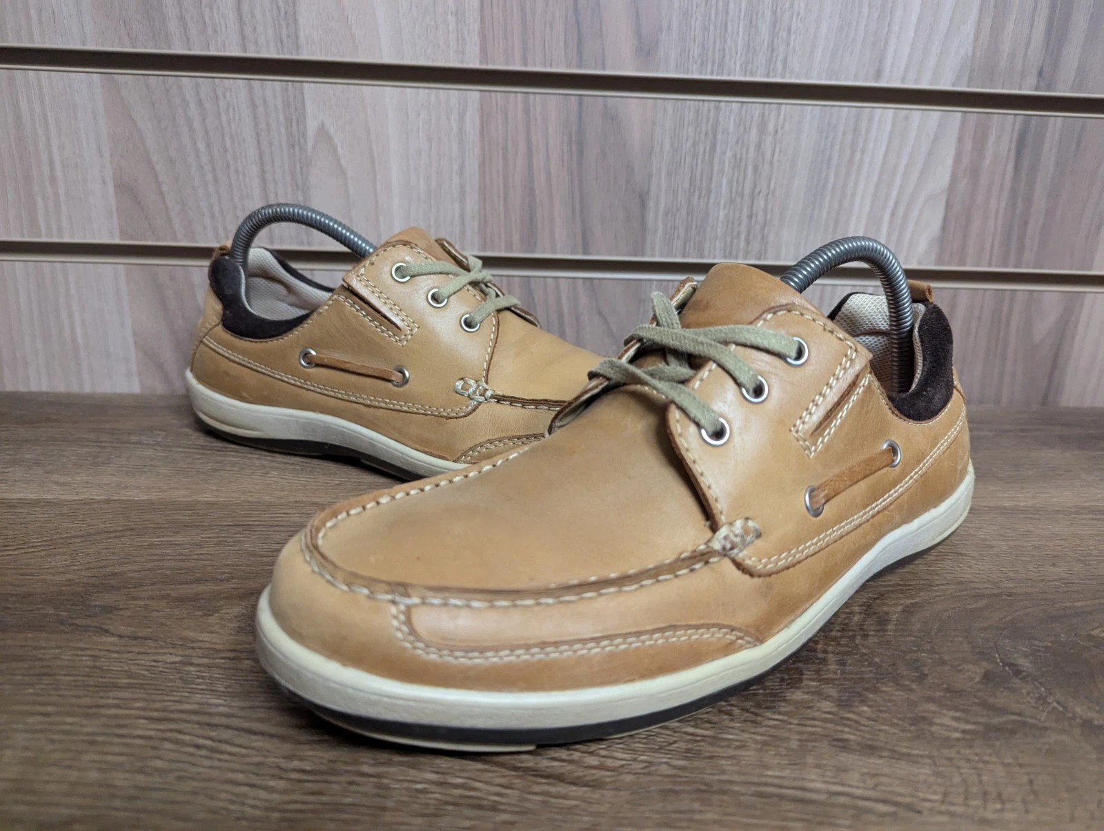 M & S AirFlex Loafer Mens Leather Holiday Summer Tan Luxury Boat Shoe UK 8 EU 42