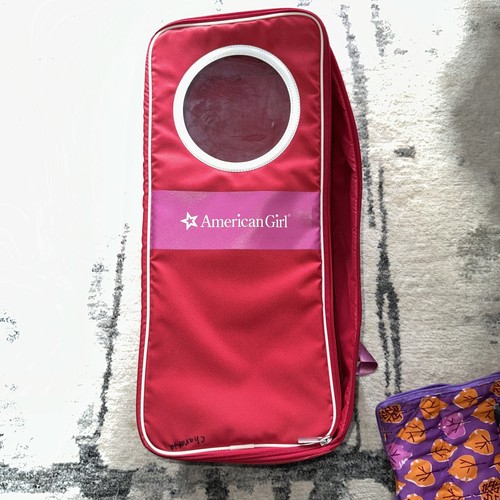 American Girl Doll Carrier Backpack w/straps Red - - Picture 1 of 4