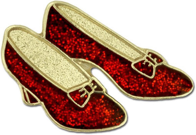 Glitter Red Dance Shoes Ruby Slippers Enamel Lapel Pin