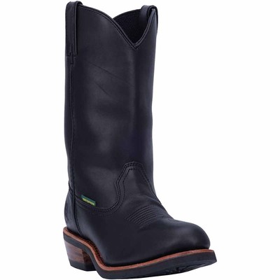 Dan Post Albuquerque Schwarz Leder Rund Western Cowboystiefel (USA Herren Größe)