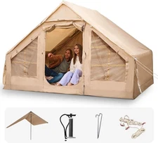 Inflatable Tent for Camping with Canopy and Pump Air Glamping Tents for Camping