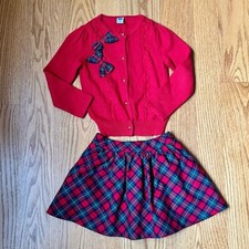 Sz 3T Janie and Jack Christmas tartan skirt a...