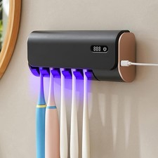 Toothbrush Holder for Bathrooms, Timer Function  5 Toothbrush Slots Recharge...