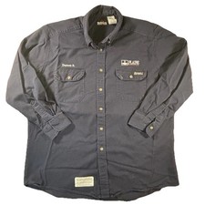 Bulwark FR Westex UltraSoft CAT2 2112 Work Shirt Navy XXL Company Logo Name