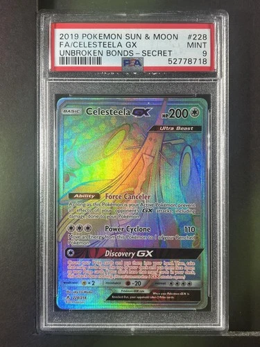 Celesteela Gx #228 2019 Pokemon Sun & Moon Unbroken Bonds Secret PSA 9 250001