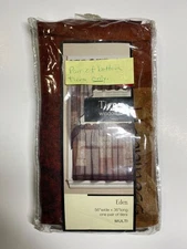 Multi Color Light Burgundy, Black, Brown 56” x 36” - Pair of Tier Sheer Curtains