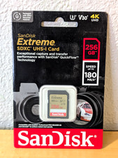 SanDisk Extreme 256GB SDXC UHS-I Memory Card 180MB/s V30 4K UHD