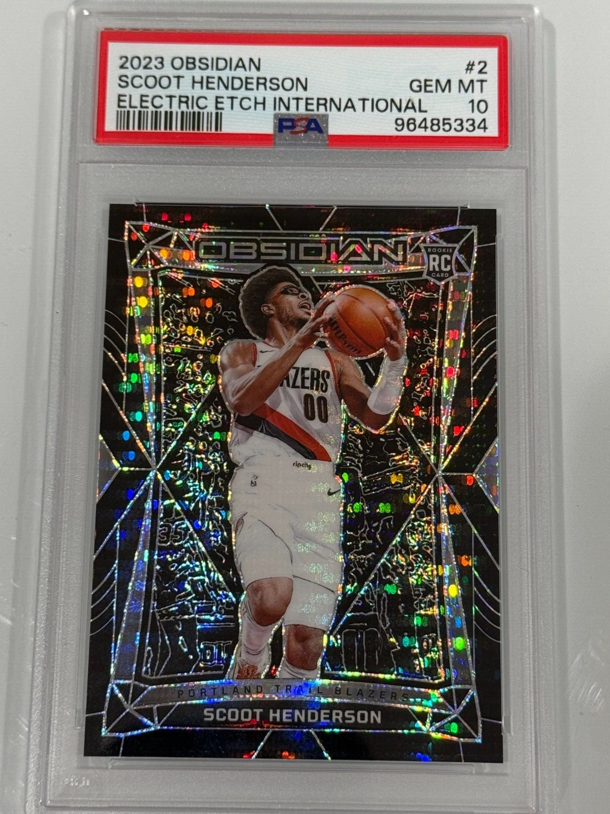 2023-24 Panini Obsidian Electric Etch International Scoot Henderson #2 Psa10 Rc