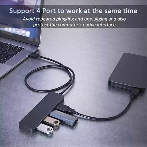 USB 3.0 Hub 4-Port USB Hub USB Splitter USB Expander for Laptops Flash Drive HDD - Picture 3 of 10