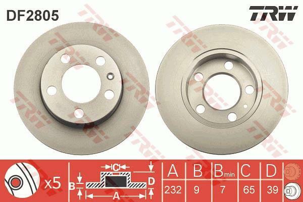 Évitez les vibrations au freinage avec les disques de frein TRW DF2805 en acier