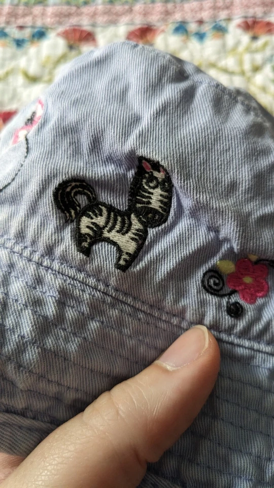 Sombrero de sol reversible REI púrpura animales de zoológico niñas niños pequeños talla única Foto 3 de 4