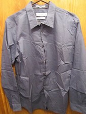 MENS CALVIN KLEIN SLIM FIT LONG SLEEVE DARK BLUE SHIRT SIZE M