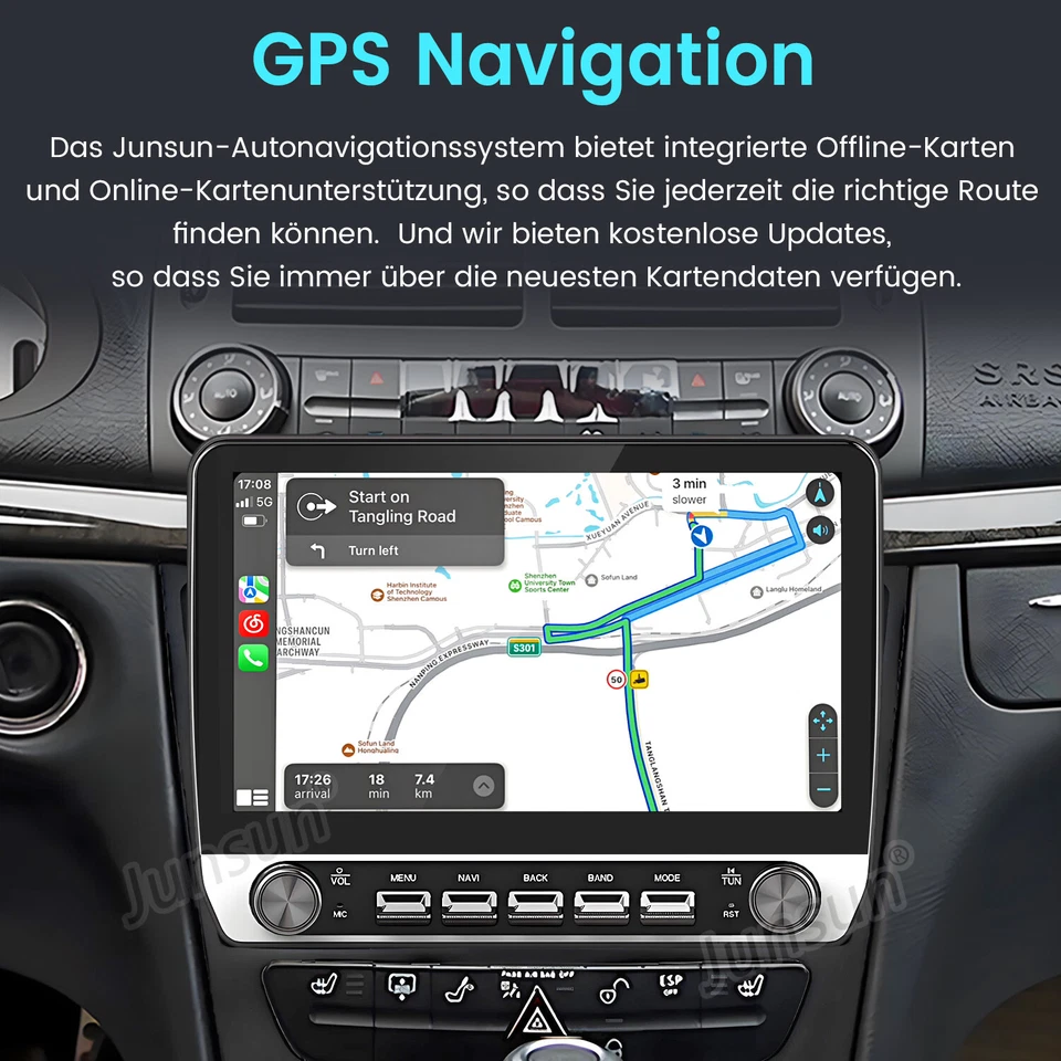 64G Android13 Carplay Autoradio GPS Navi Für Mercedes Benz CLS E-Class W211 W219 - Bild 4 von 4