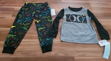 NWT little boys Hurley ocean life poly pajamas sleepwear shirt pants 4 set