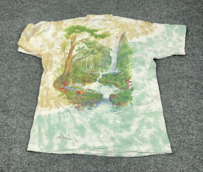 VTG 90s Liquid Blue Preserve Rain Forest Tie Dye T-Shirt Adult XL 