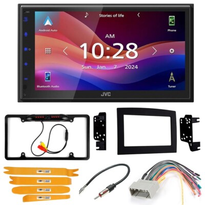 For 2006-2008 Dodge RAM 1500 JVC KW-M590BT 6.8'' Car Stereo Dash Kit, W/Camera